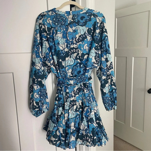 Rhode Emma Dress Woodstock Floral Blue Long Sleeve Dress - Picture 5 of 8